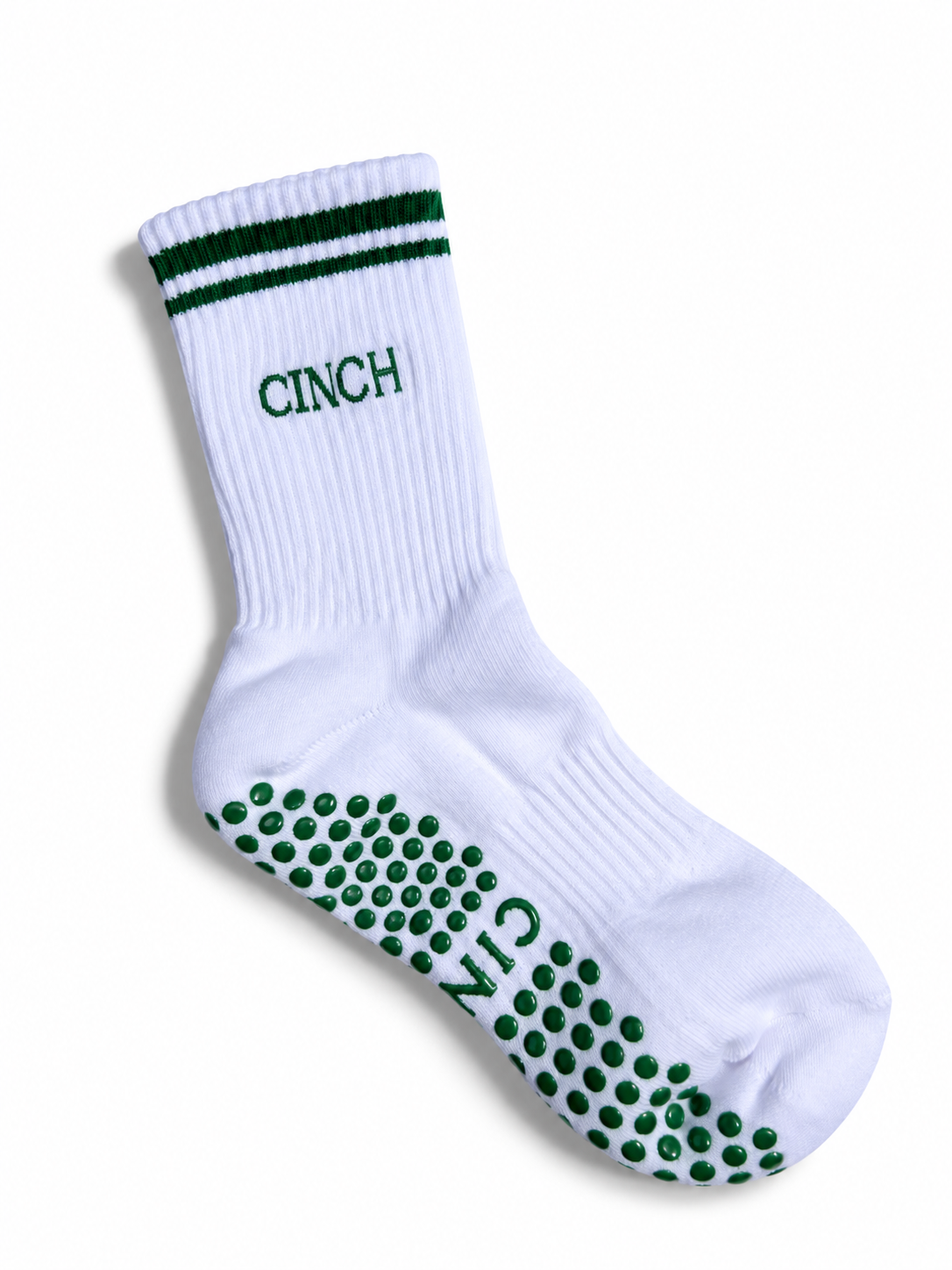 Cinch green stripe grip socks
